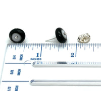 Circle Stud Earrings in Black, White, and Gray Glass and Sterling Silver