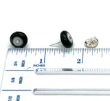 Circle Stud Earrings in Black, White, and Gray Glass and Sterling Silver