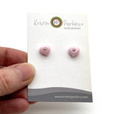 Glass Heart Stud Earrings in Glass (Choice of Color) and Silver