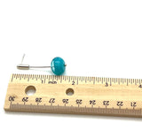 Long Stem Dangle Hollow Ball Earrings in Turquoise and Aqua Glass and Sterling Silver