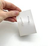 Large Long Spun Disk Earrings in Black, White, and Gray Glass