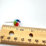 Cube Latch Earrings in Glass and Sterling Silver Rainbow Design