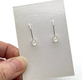 Small/Medium Short Circle Earrings in Green, Orange, Teal, and Deep Bottle Green Glass and Sterling Silver