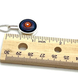 Small/Medium Circle Necklace in Orange, Red, Lavender, and Blue and Sterling Silver