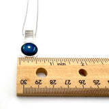 Small Circle with Rectangle Necklace in Turquoise and Steel Blue