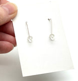 Large Long Spun Disk Earrings in Dark Teal, Orange, and Green Glass