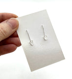 Small Short Circle Earrings in Turquoise and Orange Glass and Sterling Silver