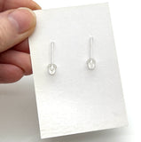 Small Short Circle Earrings in Turquoise, Blue, and Steel Blue Glass and Sterling Silver