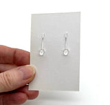 Small Short Circle Earrings in Pink, Orange, and Green Glass and Sterling Silver