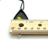 Leaf Pod Necklace in Red, Yellow, and Turquoise Glass and Sterling Silver