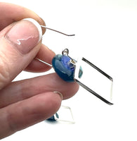 Modern Glass and Silver Square Latch Earrings (Choice of Colors)