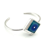 Offset Diamond Shape Cuff Bracelet in Blue and Turquoise
