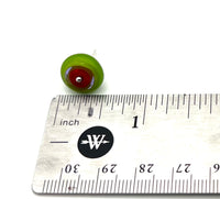 Circle Stud Earrings in Orange/Red, Lavender, and Lime Green Glass and Sterling Silver