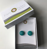 Stud Circle Earrings in Turquoise and Teal