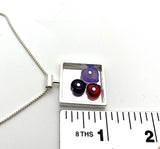 Modern Heart cluster necklace in glass and sterling silver