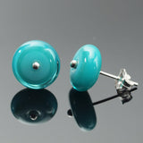 Stud Circle Earrings in Turquoise and Teal