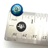 Circle Stud Earrings in Mint Green, Turquoise, and Steel Blue Glass and Sterling Silver