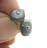 Tiny Leaf Stud Earrings in Glass and Sterling Silver (Choice of Colors)