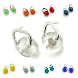 Glass And Silver Donut Earrings In Choice of Colors