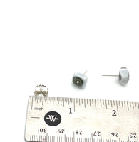 Glass Square Stud Earrings/Post Earrings in Gray and White