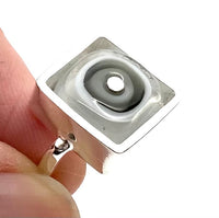 Square Ring in White and Gray - Size 6  CUSTOM ORDER RESERVED