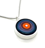 Simple Circle Necklace in Orange, Red, Lavender, and Blue and Sterling Silver