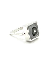 Square Ring in White and Gray - Size 6  CUSTOM ORDER RESERVED