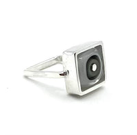 Square Ring in White and Gray - Size 6  CUSTOM ORDER RESERVED
