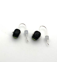 Tiny Square Dangle Earrings in Glass (Choice of Colors) and Sterling Silver